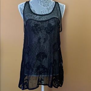 Romeo & Juliet, sheer sequins Tank.
